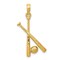 14K Gold Baseball Bats & Ball Charm Sports Pendant Jewerly 29mm x 13mm